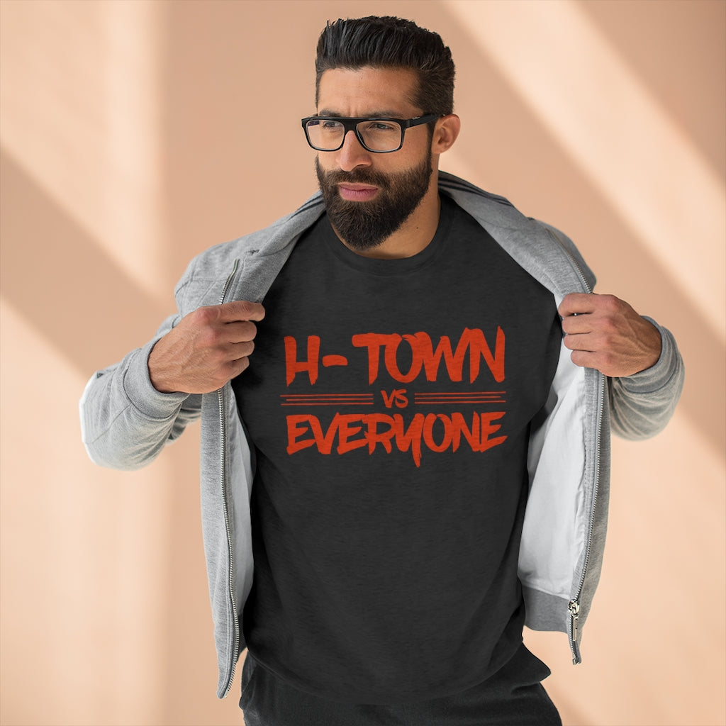H-Town vs Everyone (Orange Design) Premium Crewneck Sweatshirt