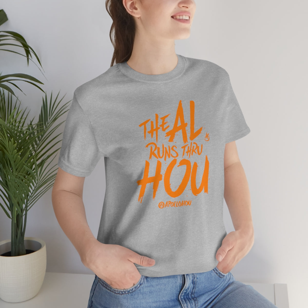 The AL Runs Thru HOU Unisex Jersey Tee