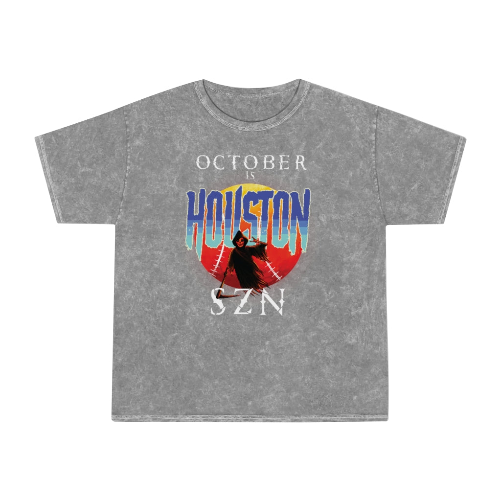 October is Houston Season Unisex Mineral Wash T-Shirt