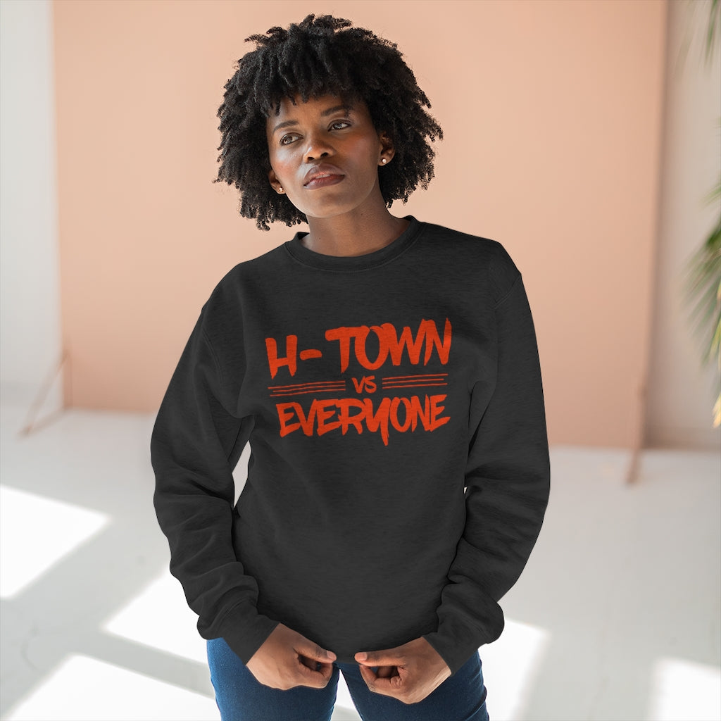 H-Town vs Everyone (Orange Design) Premium Crewneck Sweatshirt