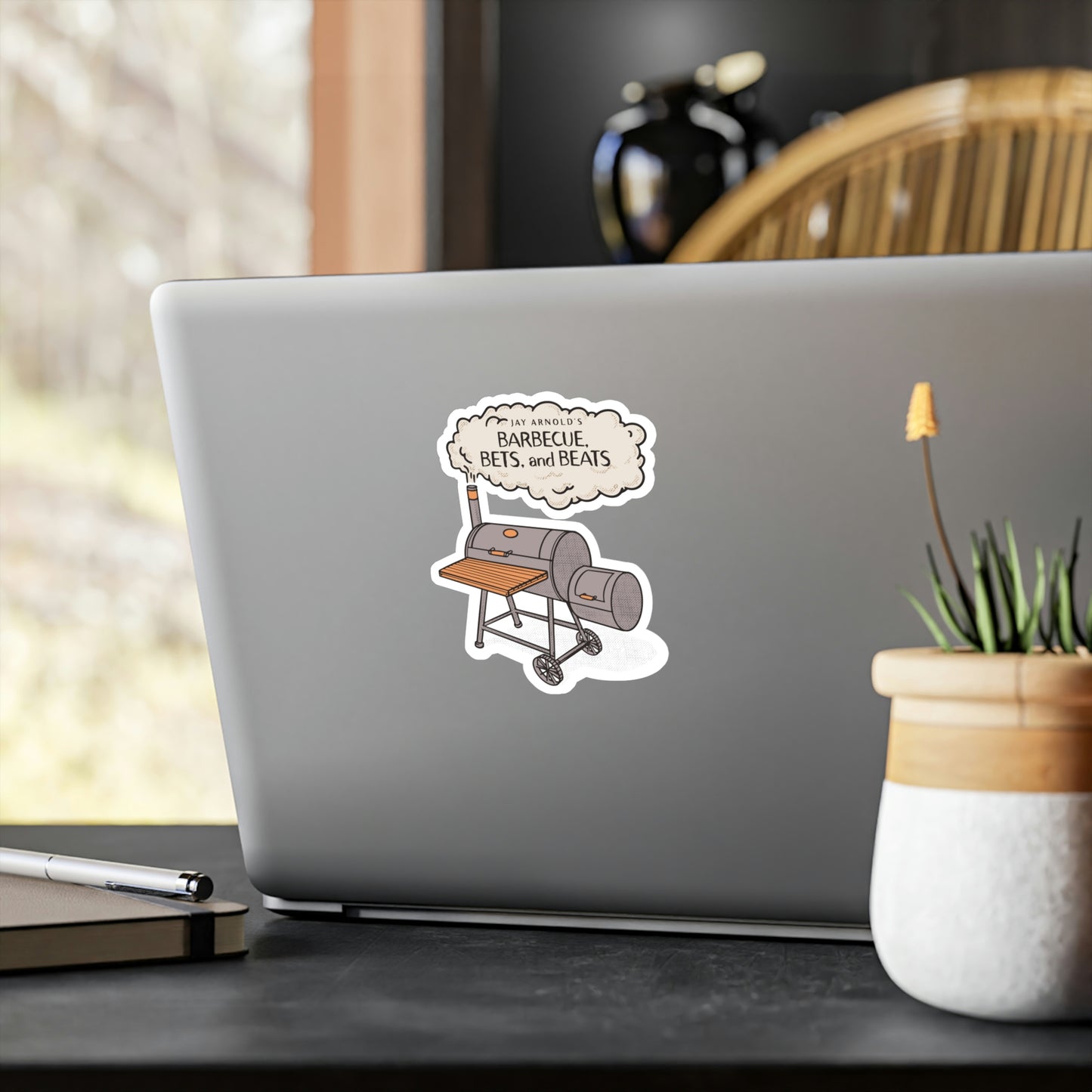BBQ, Bets, & Beats Die-Cut Stickers