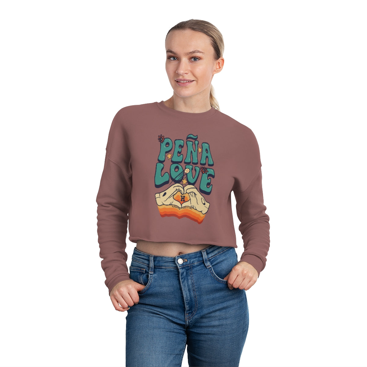 Peña Love Cropped Crewneck Sweatshirt