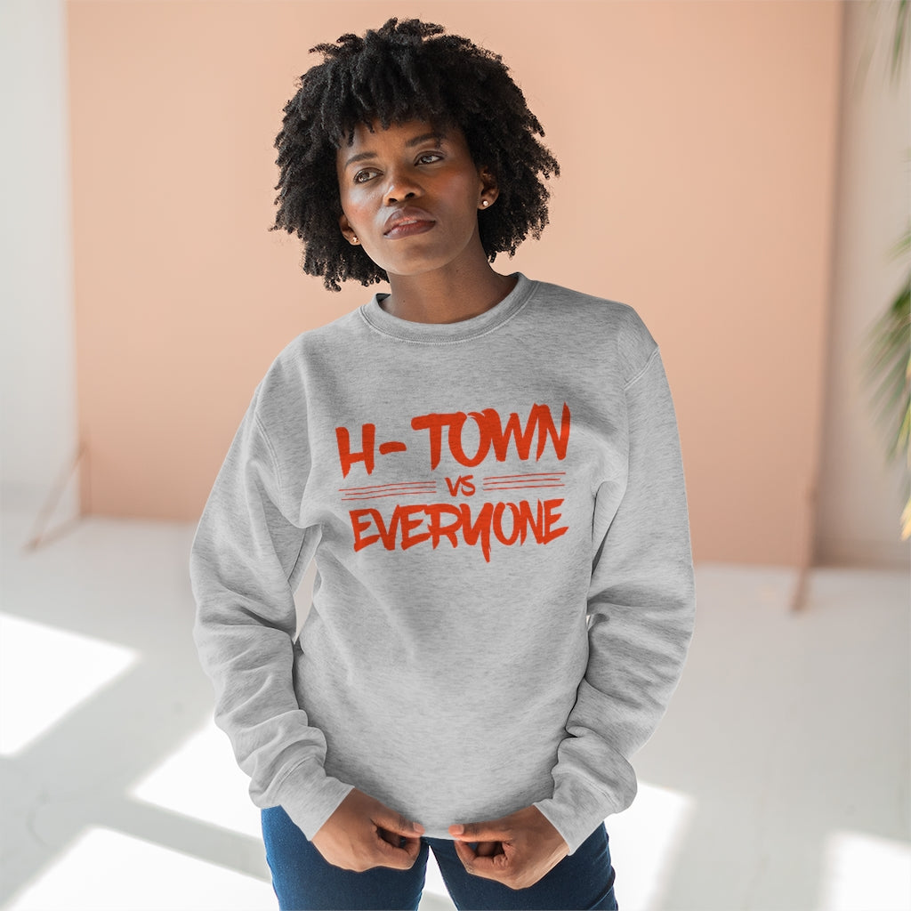 H-Town vs Everyone (Orange Design) Premium Crewneck Sweatshirt