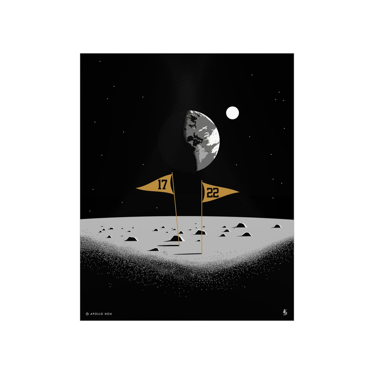 Flags On The Moon - Premium Matte Vertical Print