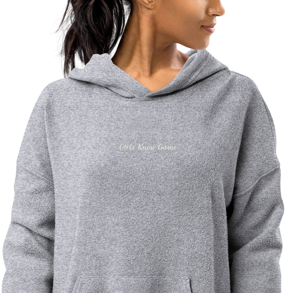 Girls Got Game Embroidered Unisex Luxury Suede Fleece Hoodie