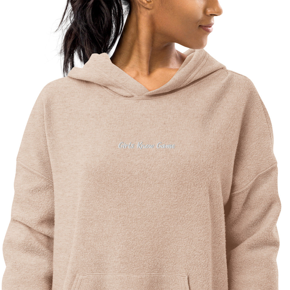 Girls Got Game Embroidered Unisex Luxury Suede Fleece Hoodie