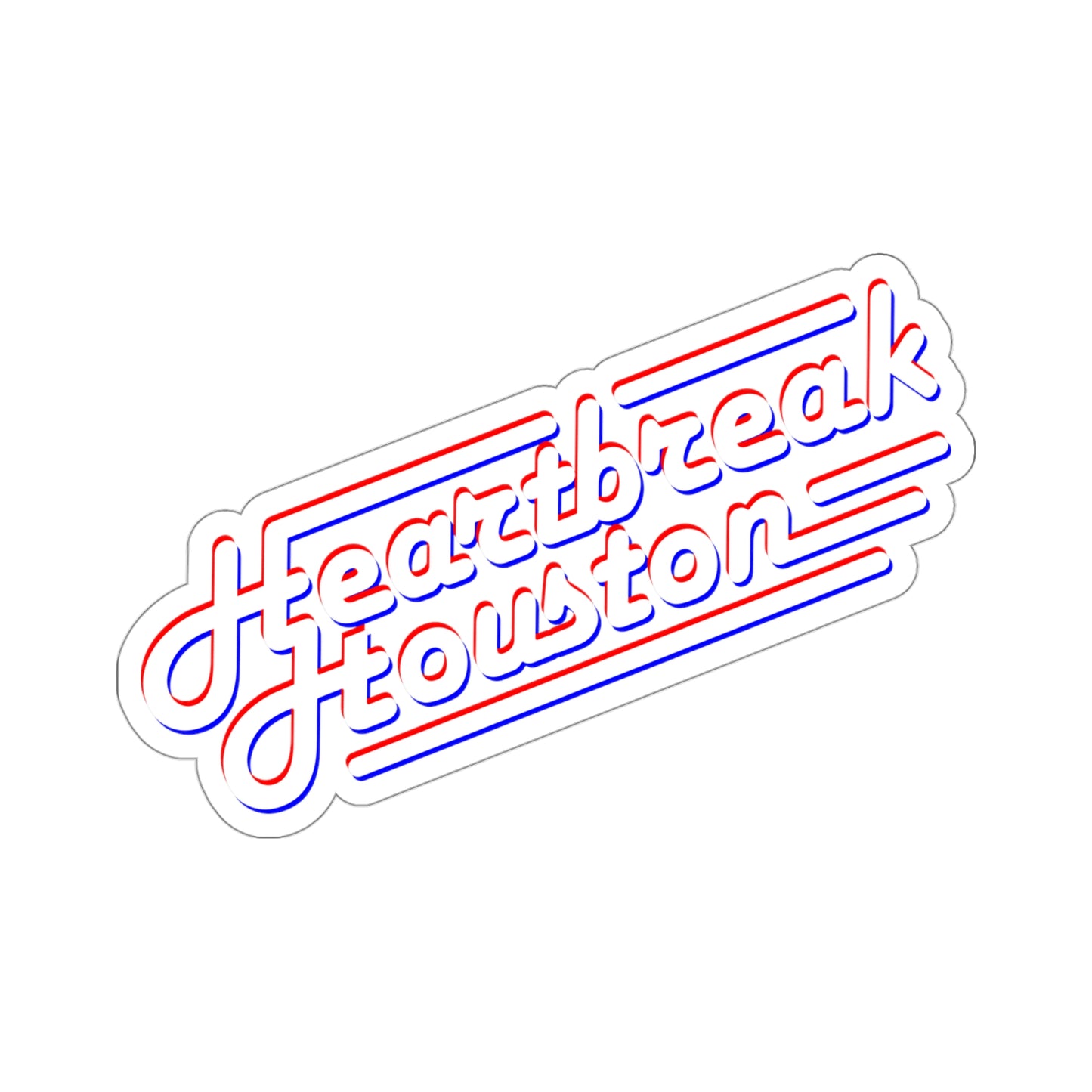 Heartbreak Houston Kiss-Cut Sticker (white)