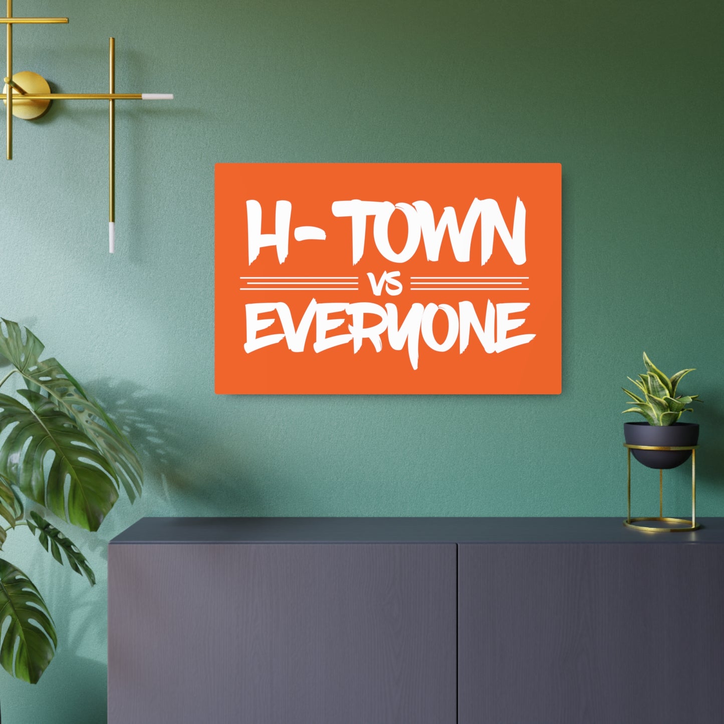 H-Town vs Everyone Metal Art Sign