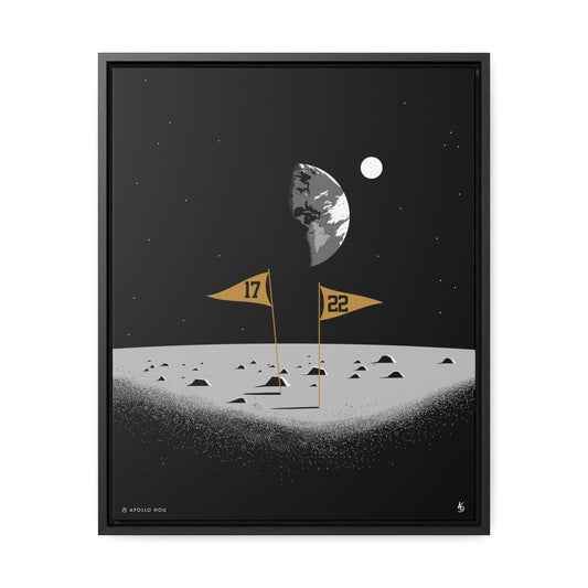 Flags On The Moon - Premium Canvas Wrap with Vertical Frame