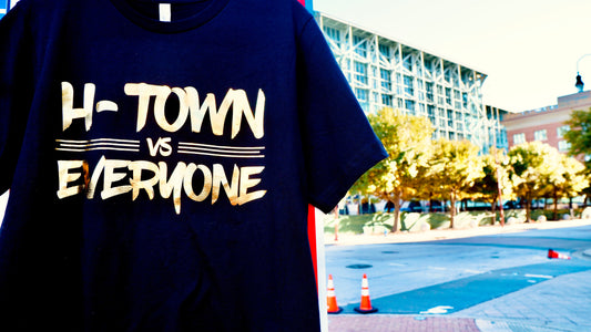 Black H-Town vs Everyone Shirt with Gold Foil Print