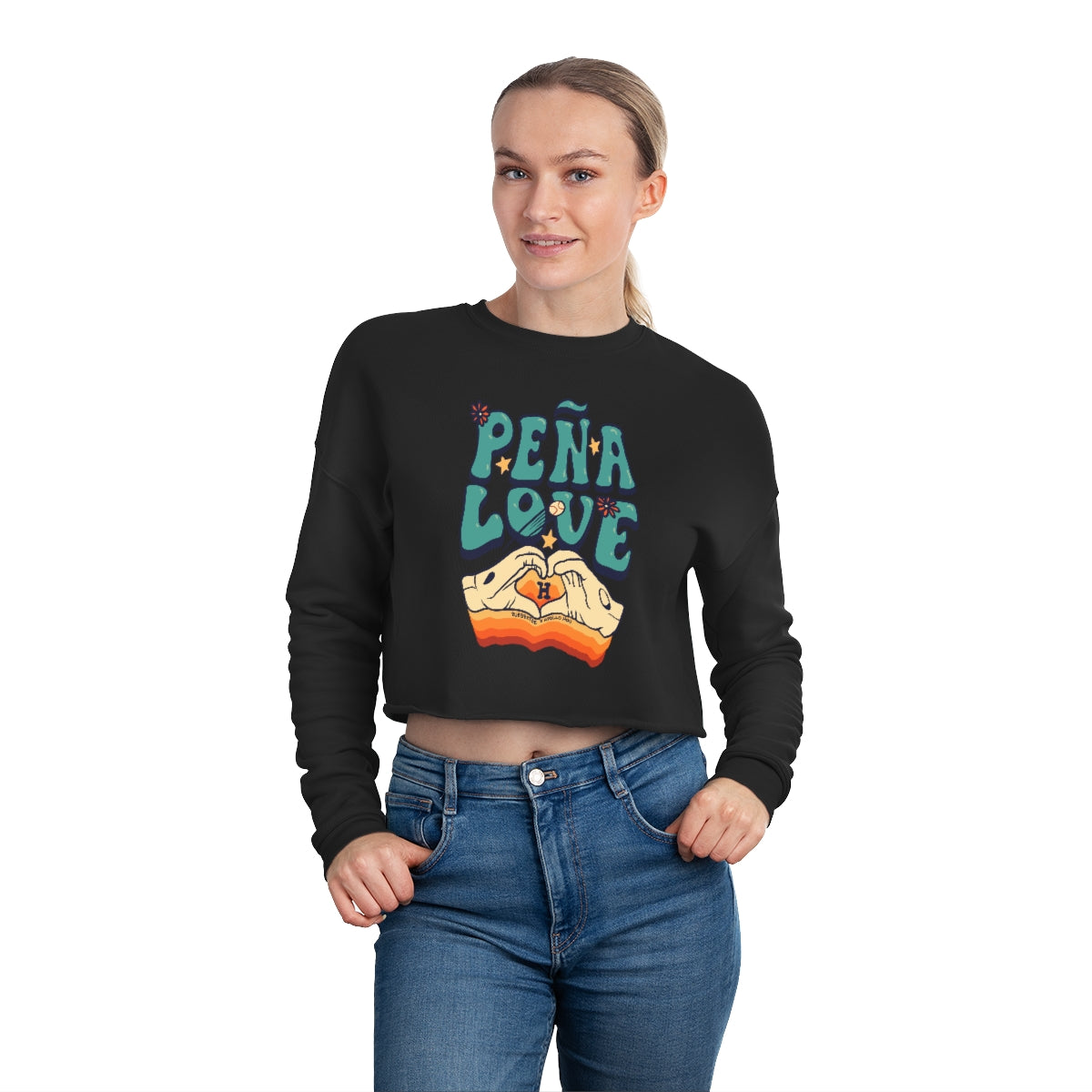 Peña Love Cropped Crewneck Sweatshirt