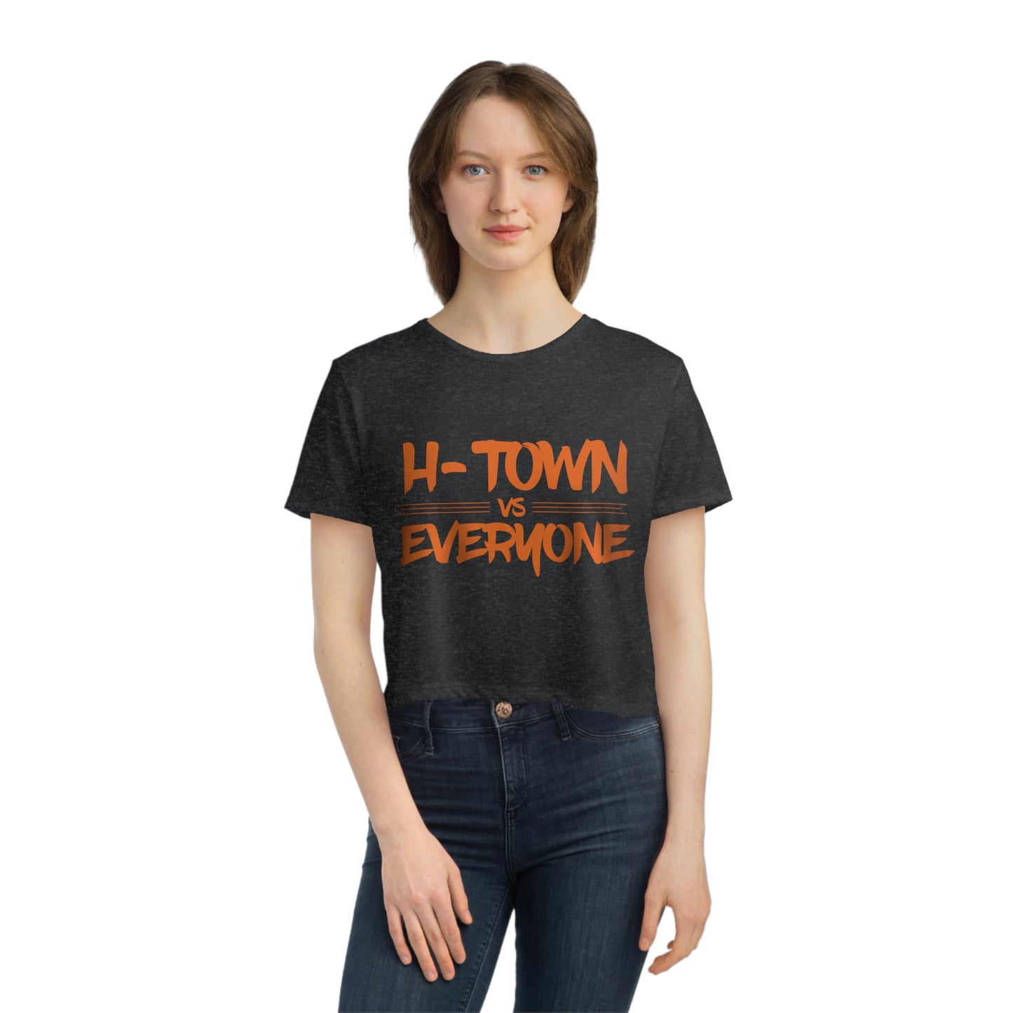 H-Town vs Everyone Cropped Tee Orange