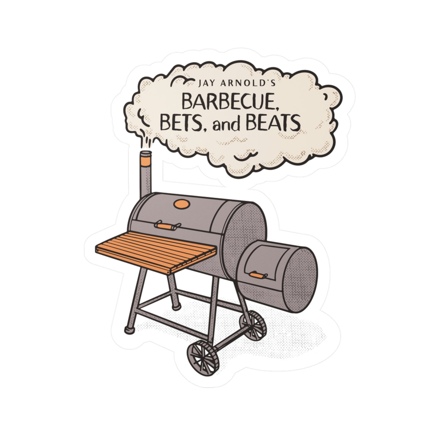 BBQ, Bets, & Beats Die-Cut Stickers