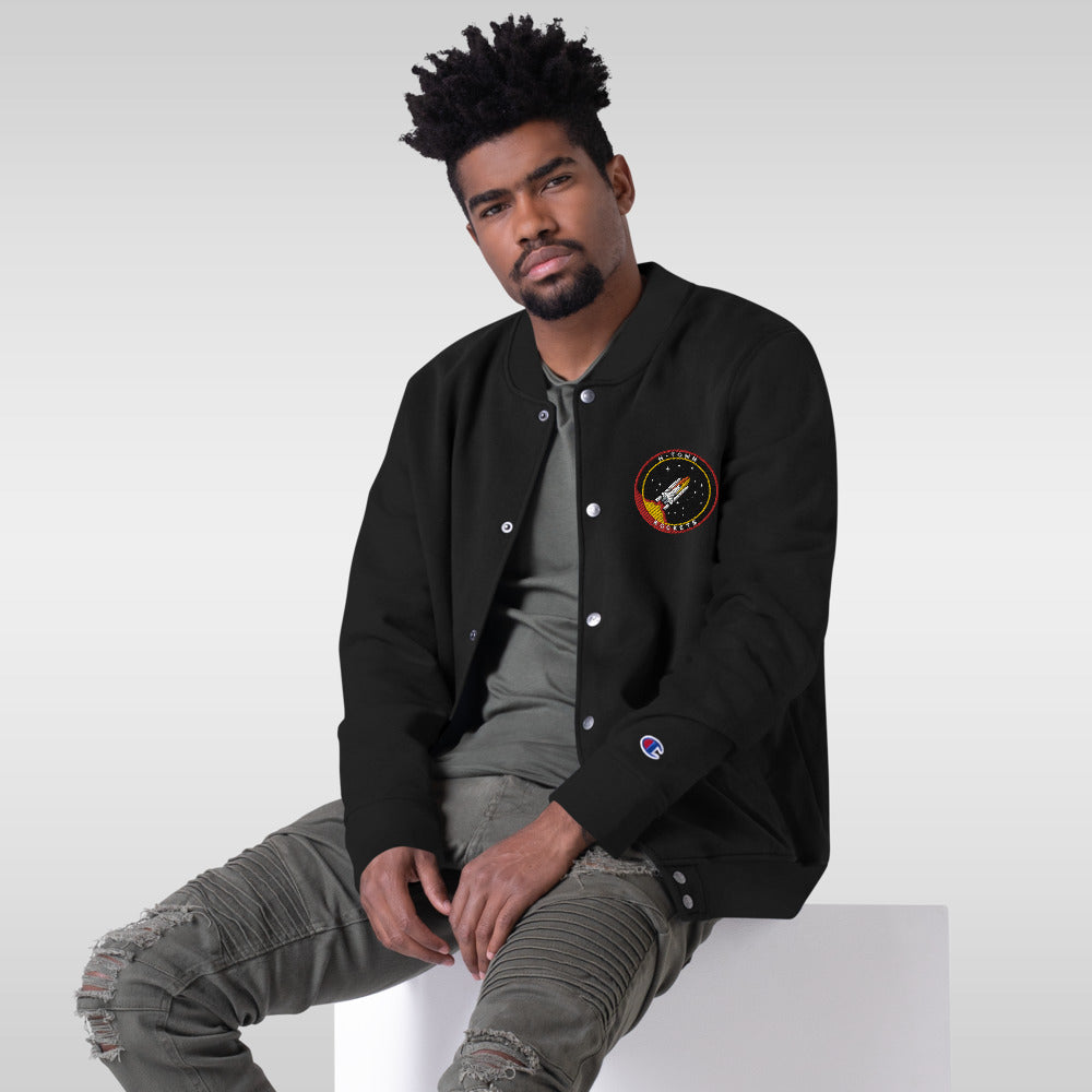 Rocket Patch Embroidered Champion Bomber Jacket