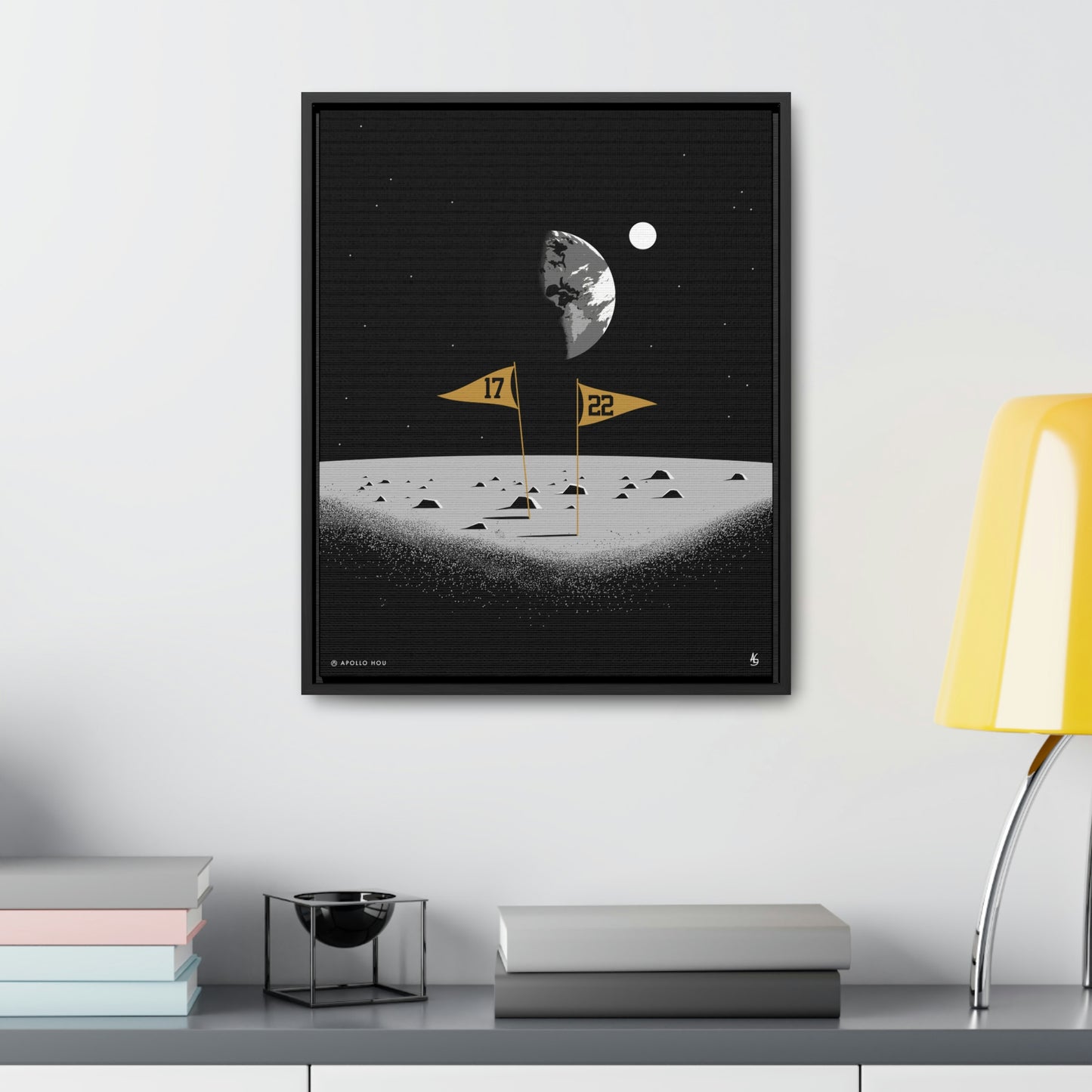 Flags On The Moon - Premium Canvas Wrap with Vertical Frame