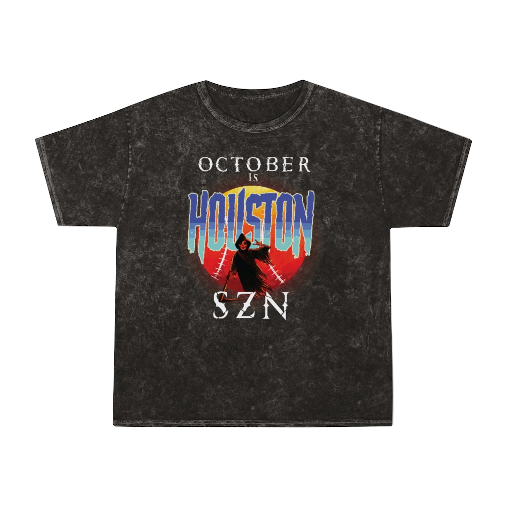 October is Houston Season Unisex Mineral Wash T-Shirt